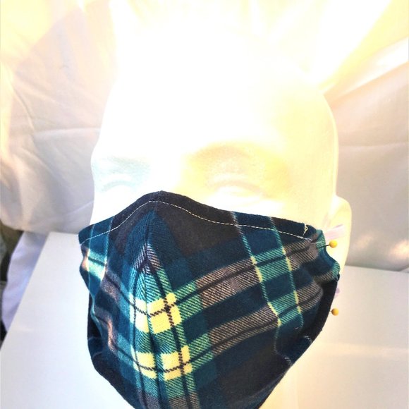 Auburn Tigers Face Mask New Reversible Blue Plaid - Picture 10 of 15